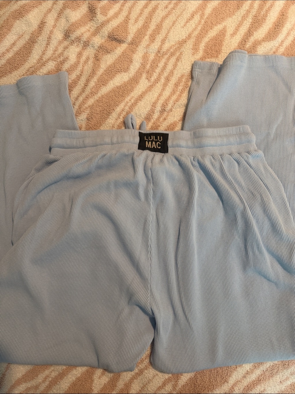 LULU MAC Light Blue Waffle Pants